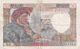 Frankreich 1940 50 Francs Jacques Coeur - 13-06-1940 Serial U.9 - F+ IV / S+