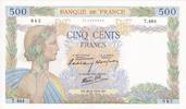 Frankreich 1940 500 Francs Pax with wreath - 20-06-1940 Serial T.464 II / VZ