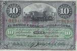 Kuba 10 pesos 10 Pesos 1896 - Harvesting sugar cane Overprint PLATA -