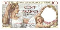 Frankreich 100 francs 100 Francs Sully - 29-01-1942 Serial O.28020 -