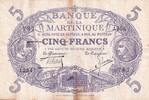 Martinique 5 francs 5 Francs - Cabasson - Violet - 1901 (1934) - Serial X.283 - P.6 -