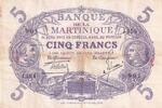 Martinique 5 francs 5 Francs - Cabasson - Violet - 1901 (1934) - Serial X.283 - P.6 -