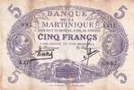 Martinique 5 francs 5 Francs - Cabasson - Violet - 1901 (1934) - Serial X.283 - P.6 -