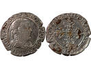 Frankreich 1/2 franc HENRI III - 1/2 FRANC WITH FLAT COLLAR B ROUEN -