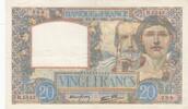 Frankreich 1941 20 Francs Science and Labour - 28-08-1941 Serial R.5543 - XF II / VZ