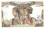 Frankreich 5000 francs 5000 Francs Sea and Countryside - 05-04-1951 - Serial Q.60 - F.48.04 -