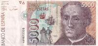Spanien 5000 pesetas 5000 Pesetas - Christophe Colomb - Boats - 1992 -