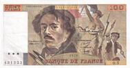 Frankreich  100 Francs Delacroix - 1978 - Serial O.5 - Large watermark - Fay.69.1d III / SS+