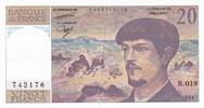 Frankreich  20 Francs - Debussy - 1987 - Serial R.019 II / VZ