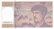 Frankreich 20 francs 20 Francs - Debussy - 1987 - Serial X.019 -