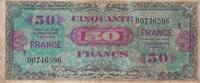 Frankreich  50 Francs Allied Military Currency - 1945 Serial X IV / S