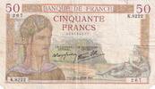 Frankreich 1938 50 Francs Ceres - 28-04-1938 - Serial K.8222 IV / S+