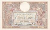 Frankreich 100 francs 100 Francs Luc Olivier Merson - Large Cartridges - 14-11-1935 - Serial U.49922 -