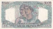 Frankreich 1945 1000 Francs Minerva and Hercules - 12-07-1945 - Serial X.94 II / VZ