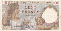 Frankreich 1939 100 Francs Sully - 21-09-1939 Serial B.1562 III / SS