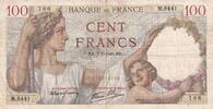 Frankreich 1940 100 Francs Sully - 07-03-1940 - Serial M.8441 III / SS