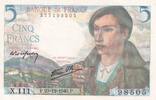 Frankreich 5 francs 5 Francs Shepherd - 23-12-1943 Serial X.111 -