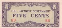 Malaya 5 cents 5 Cents ND1942 - Japanese Government - Serial ML -