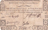 Frankreich 3 sous 3 sous - Pont-Du-Château City - 1792 -