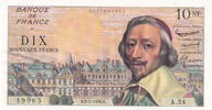 Frankreich 10 francs 10 Nouveaux Francs Richelieu - 02-07-1959 - Serial A.24 - Fay.57.02 -