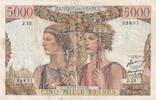 Frankreich 5000 francs 5000 Francs - Sea and Countryside - 10-03-1949 - Serial J.13 -
