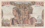 Frankreich 1949 5000 Francs Sea and Countryside - 10-03-1949 - Serial T.17 - F.48.01 III / SS
