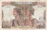 Frankreich 1951 5000 Francs Sea and Countryside - 01-02-1951 - Serial B.44 - F.48.03 IV / S+