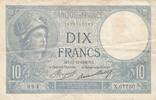 Frankreich 10 francs 10 Francs Minerva - 17-12-1936 - Serial X.67750 -