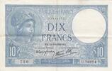Frankreich 10 francs 10 Francs Minerva - 14-09-1939 - Serial W.72065 -