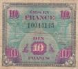 Frankreich 10 francs 10 Francs - Allied Military Currency - 1944 - Without Serial -