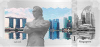 1 dollar 2017 Cookinseln Singapore - Skyline collection -1 Dollar Silver Colour 2017 BE ( belle épreuve)