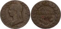 Frankreich 1799 5 Centimes Dupré - An 8 (1799-1800) - AA Metz IV / S+