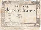 Frankreich 100 francs 100 Francs 18 Nivose Year III - 7.1.1795 - Sign. Fere - Serial 3316 -