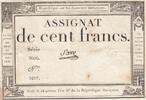 Frankreich  100 Francs - 18 Nivose An III - (07.01.1795) - Sign. Saxy - Serial 2006 III / SS