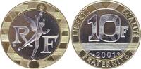 Frankreich  10 Francs Génie de la Bastille - 2001 BU - Bimetal I / ST