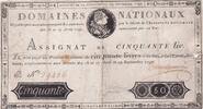 Frankreich 50 livres 50 Livres Louis XVI - 29-09-1790- Serial B 29436 -