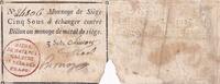 Mainz  5 Sols Black, red stamping in circle - May 1793 IV / S