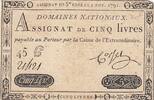 Frankreich 5 livres 5 Pounds - 01-11-1791 - Sign. Corsel - Serial 45G -