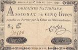 Frankreich 5 livres 5 Pounds - 01-11-1791 - Sign. Corsel - Serial 84E -