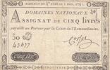 Frankreich 5 livres 5 Pounds - 01-11-1791 - Sign. Corsel - Serial 50D -