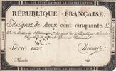 Frankreich  250 Livres - 7 Vendémiaire An II - 1793 - Sign. Domain - Serial 1820 IV / S+