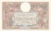 Frankreich 1934 100 Francs Luc Olivier Merson - 08-11-1934- Serial W.46363 II / VZ