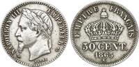Frankreich  50 Centimes Francs Napoleon III 1865 K Bordeaux - Silver III / SS