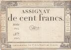 Frankreich 100 francs 100 francs - 18 Nivose An III - 1794 - Sign. Guyon - Serial 1784 -