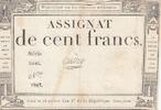 Frankreich 100 francs 100 francs - 18 Nivose An III - 1794 - Sign. Oudry - Serial 2246 -