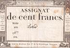 Frankreich 100 francs 100 Francs - 18 Nivose An III - (07.01.1795) - Sign. Lenoir - Serial 859 -