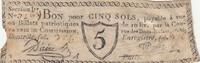 Frankreich 5 sols Paris Compagnie de Commission, rue des Bons-enfants - 1792 III / SS