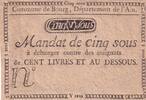 Frankreich 5 sous 5 Sous - Ain - City of Bourg- 1792 -