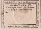 Frankreich 1 sol 1 Sol - Gard - Saint-André de Roquepercuis - 1792 -