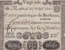 Frankreich  20 Sols - Gironde - Caisse Patriotique de Bordeaux - 1791 V / SGE+